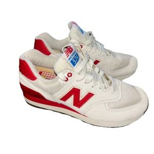 New Balance 574 Encap Ivory/Red Shoes Sneakers Womens Size 5